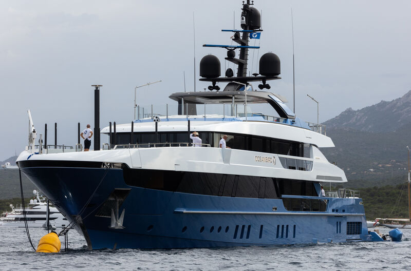 Oceanbird yacht anchored off Sardinia