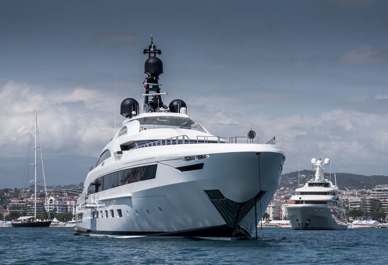 Yalla anchored off Cannes during CFF