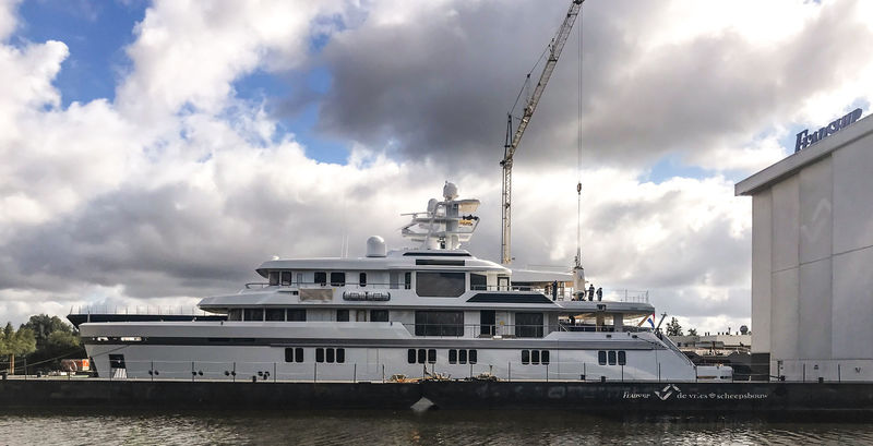 Feadship Project 701 launched in Aalsmeer