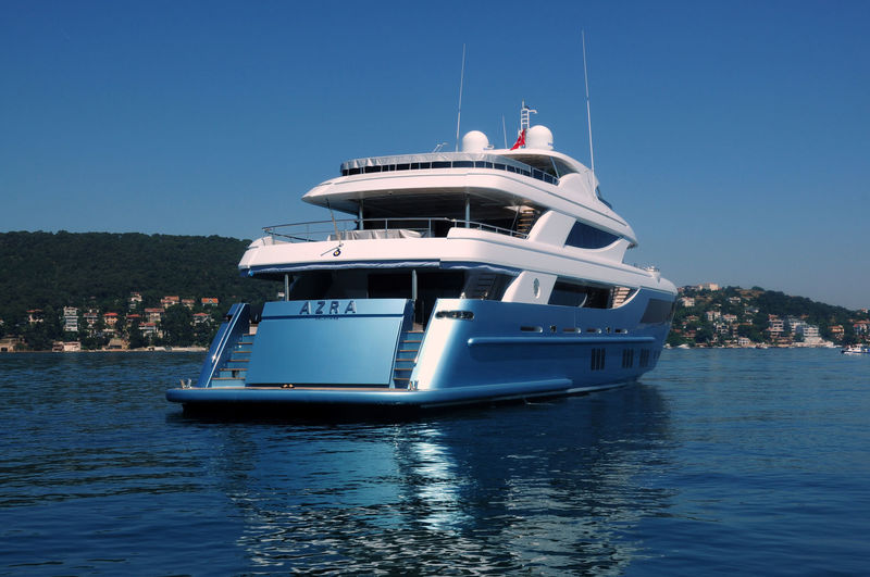Azra anchored