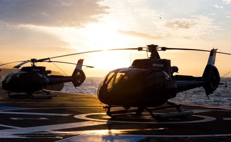 Heliport de Monaco at sunrise