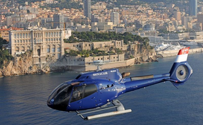 Monacair's Airbus Helicopter departing Monaco