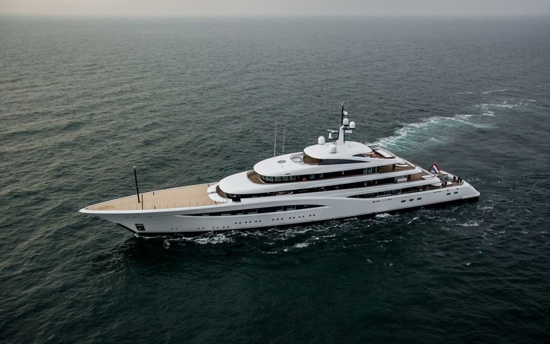 Feadship 96m Vertigo on seatrials North Sea