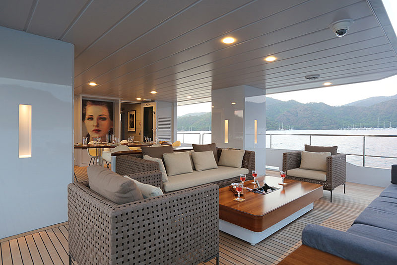 Only Now yacht aft deck