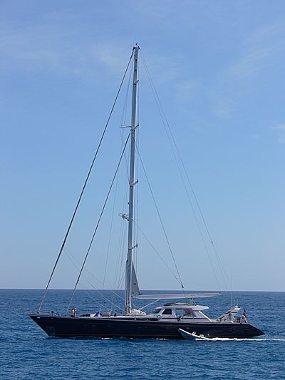 Parsifal II yacht arriving in Port Vauban