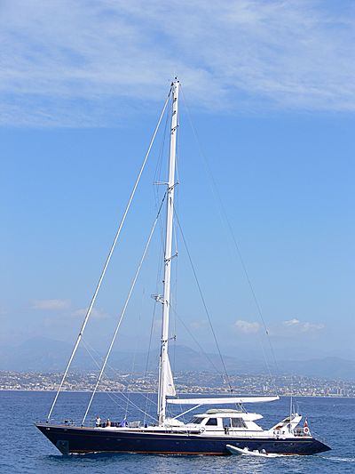 Parsifal II yacht arriving in Port Vauban