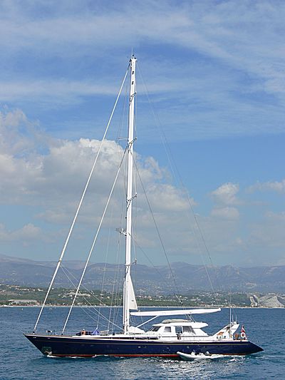 Parsifal II yacht arriving in Port Vauban
