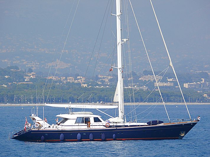 Parsifal II yacht arriving in Port Vauban