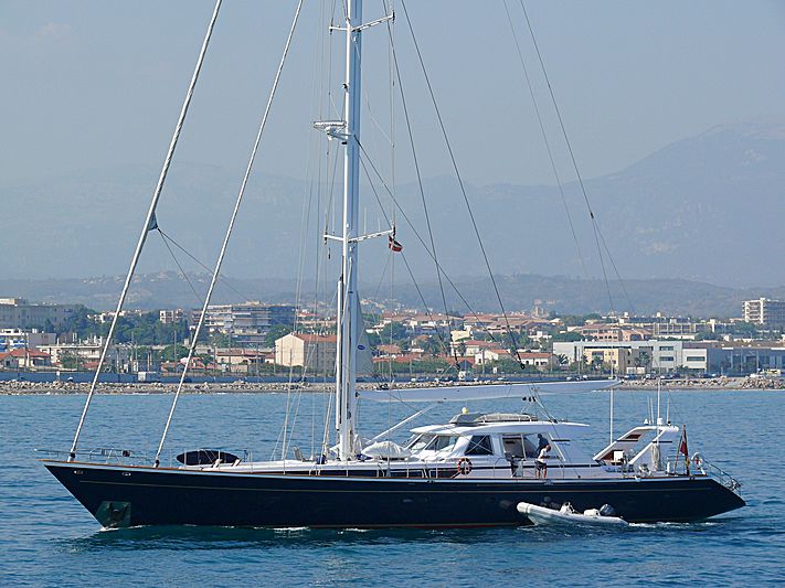 Parsifal II yacht arriving in Port Vauban