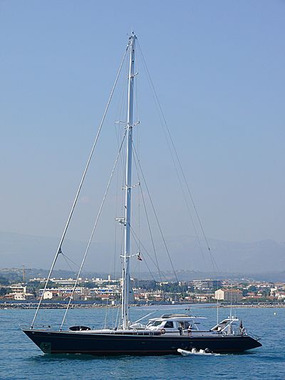 Parsifal II yacht arriving in Port Vauban