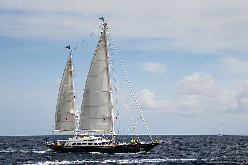 The Aquarius yacht sailing in Porto Cervo