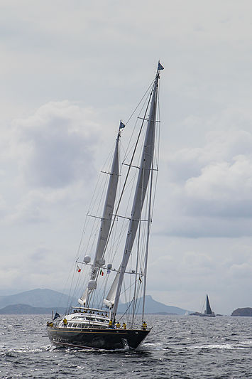 The Aquarius yacht sailing in Porto Cervo