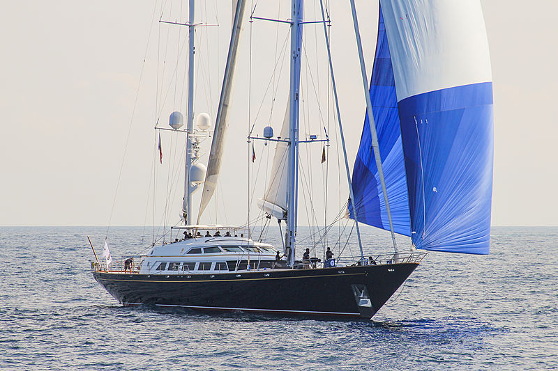 The Aquarius yacht sailing in Porto Cervo