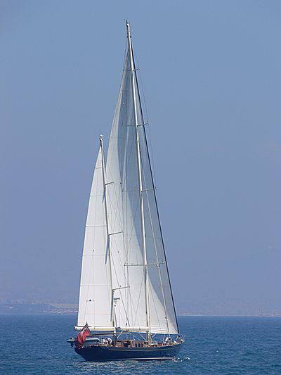 Victoria of Strathearn yacht leaving Antibes