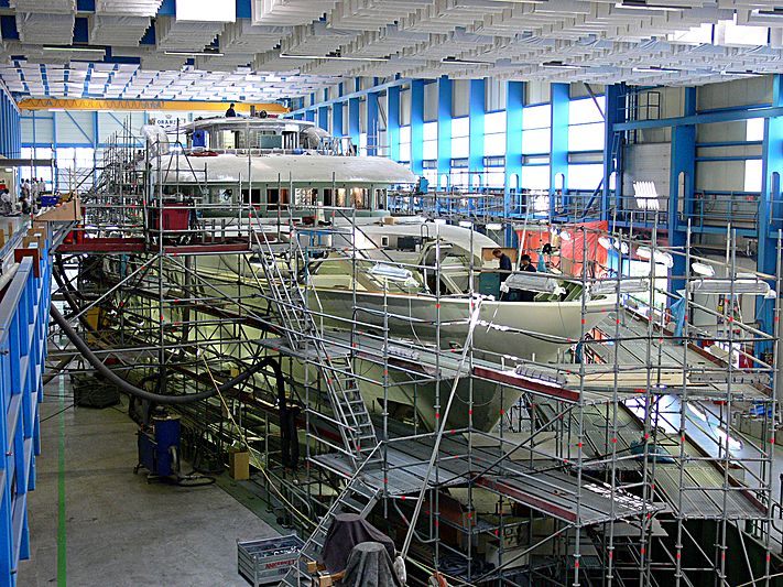 Archimiedes ycht under construction at Royal Van Lent