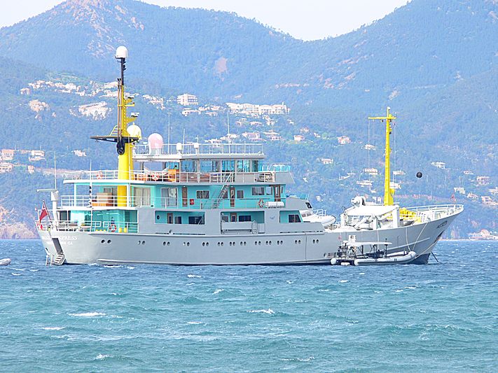 Amazon Express yacht anchored off Cannes during the Film Festival