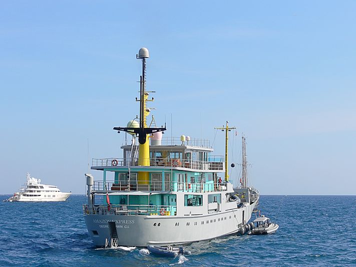 Amazon Express yacht anchored off Cannes during the Film Festival