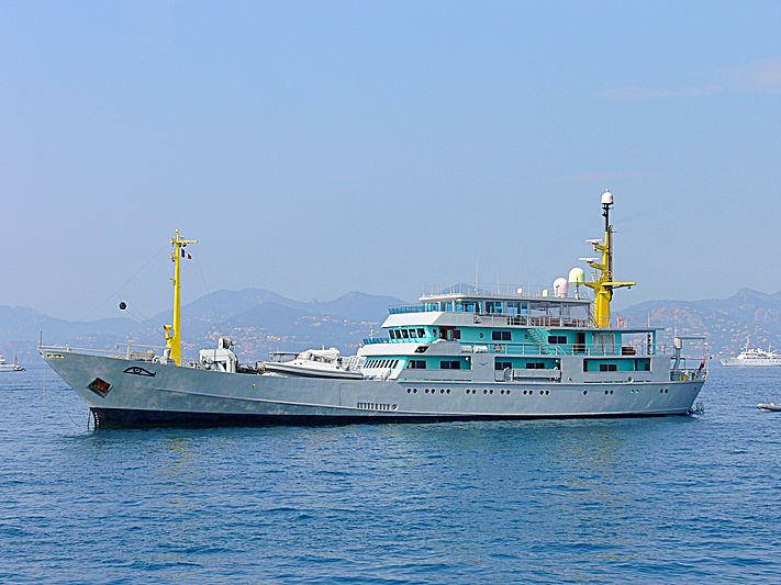 Amazon Express yacht anchored off Cannes during the Film Festival