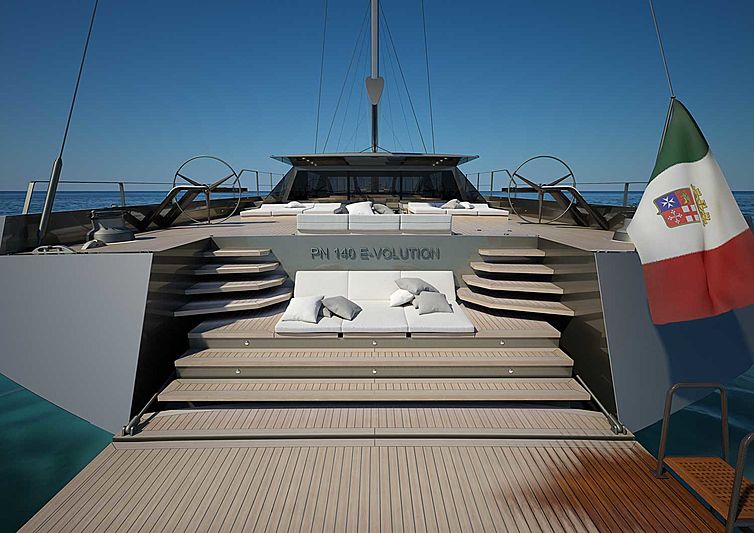 Perini Navi E-volution 42m sailing yacht rendering