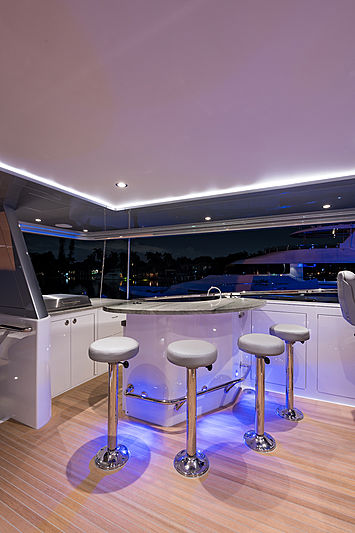 Hat Trick yacht deck and bar