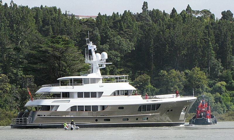 Caryali yacht just after her launch at Alloy Yachts