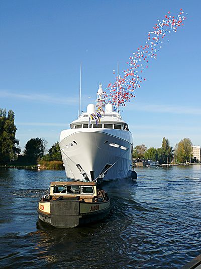 Kathleen Anne yacht launch ceremony in Aalsmeer