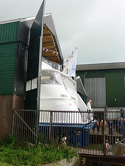 Perle Blue yacht launch in Monnickendam