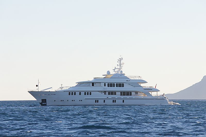 Mystic yacht anchored off Cannes