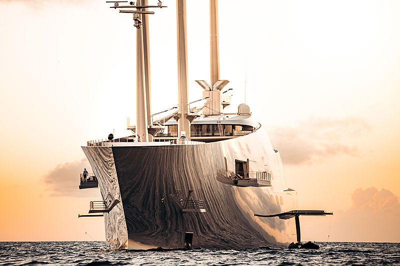Sailing Yacht A yacht anchored off St. Barths