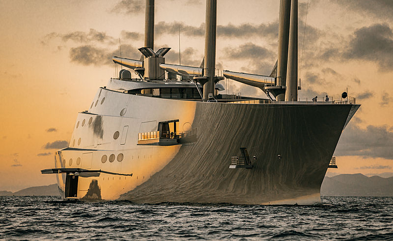 Sailing Yacht A yacht anchored off St. Barths