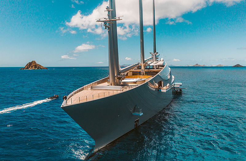 Sailing Yacht A yacht anchored off St. Barths