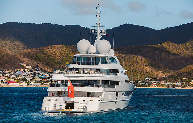 Naia yacht anchored off Marigot