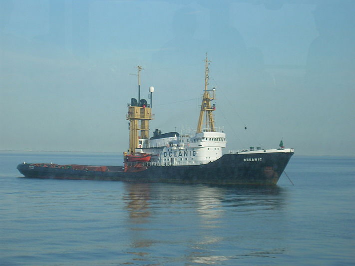 Oceanic tug anchored