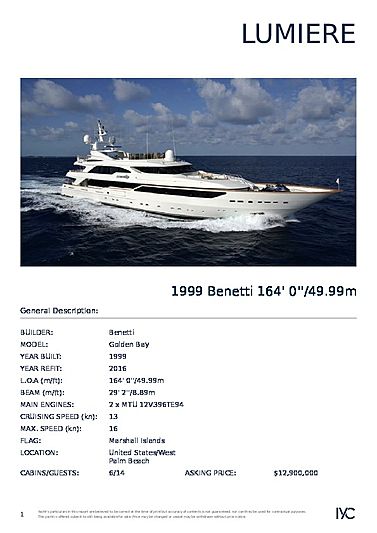 Lumiere yacht brochure