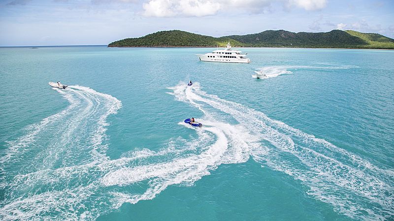 Mim yacht with toys and tenders