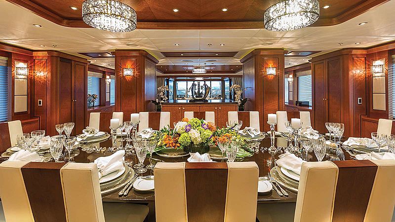 Skyfall yacht dining room
