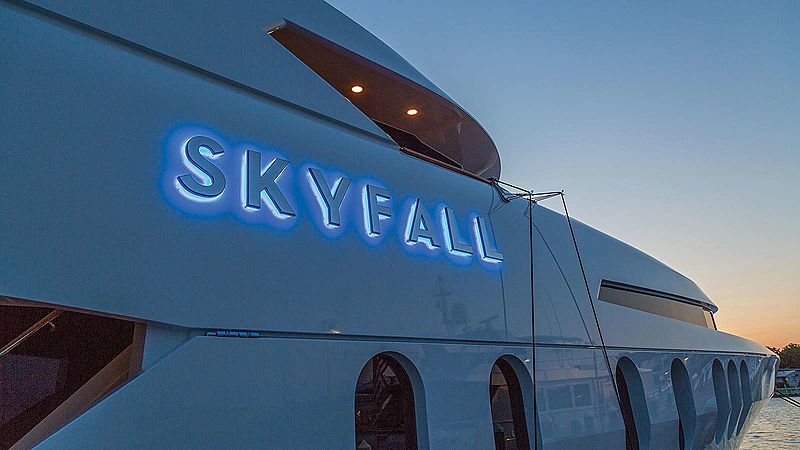 Skyfall yacht name plate