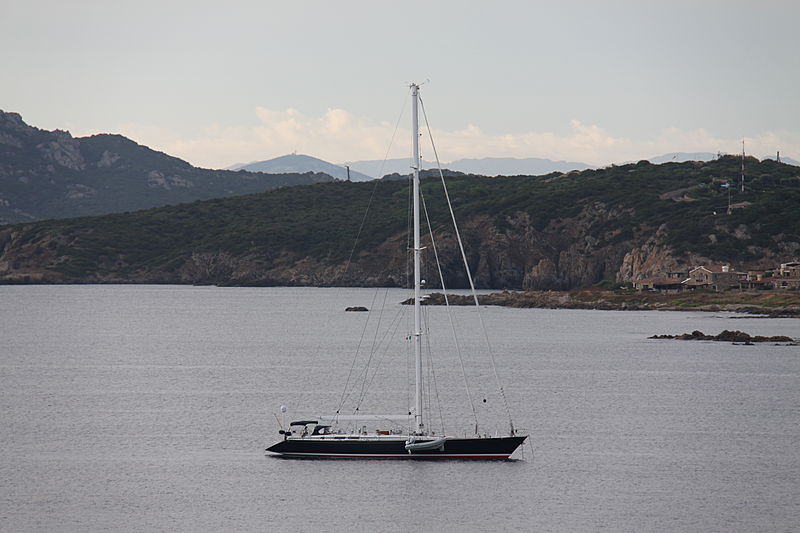 Metolius yacht anchored off Porto Cervo