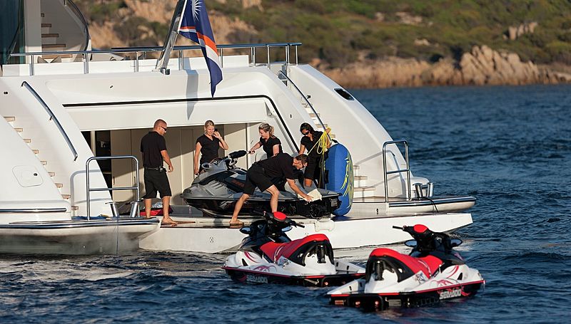 Inception yacht crew and toys