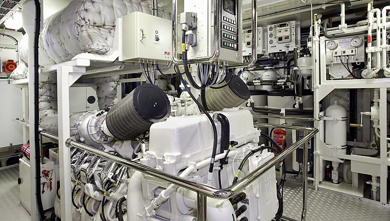 Inception yacht engine room