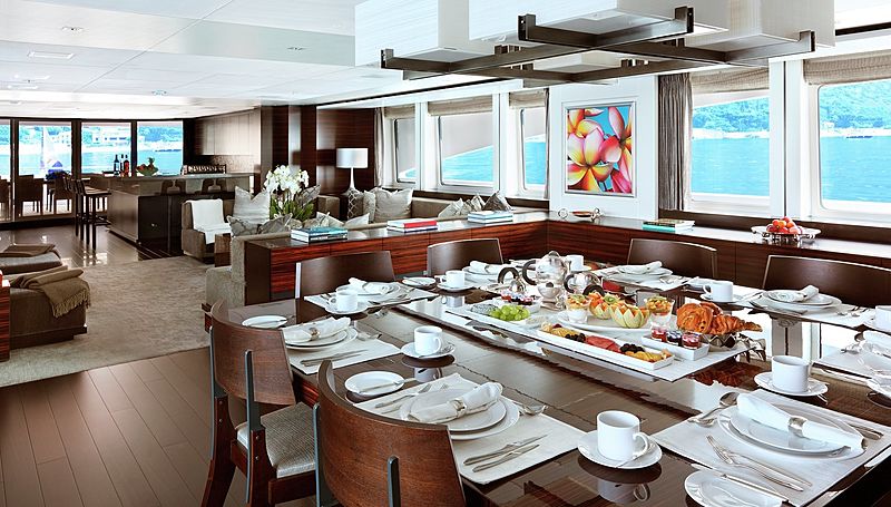 Inception yacht dining room