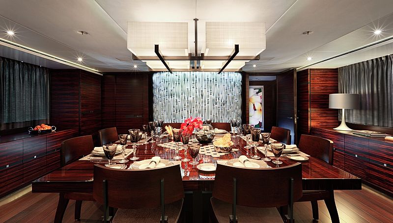 Inception yacht dining room
