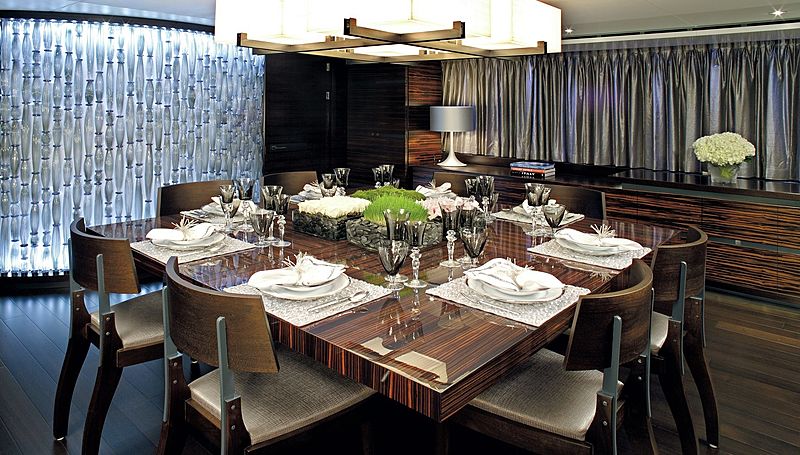 Inception yacht dining room