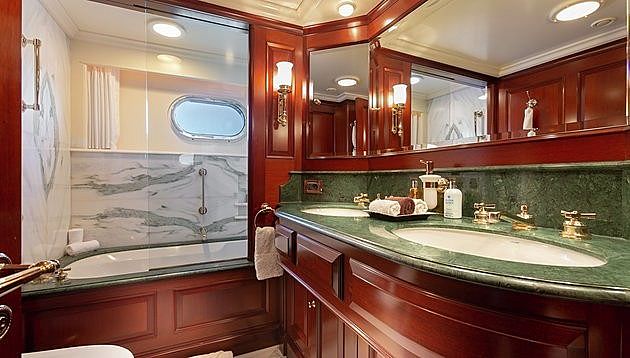 Mary A yacht bathroom