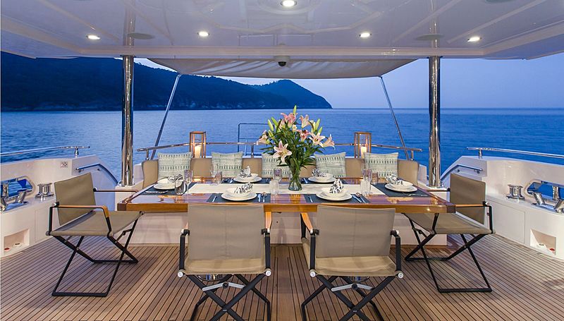 Mykonos yacht aft deck
