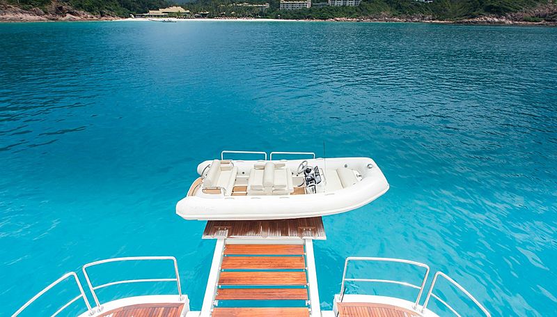 Mykonos yacht with her tender