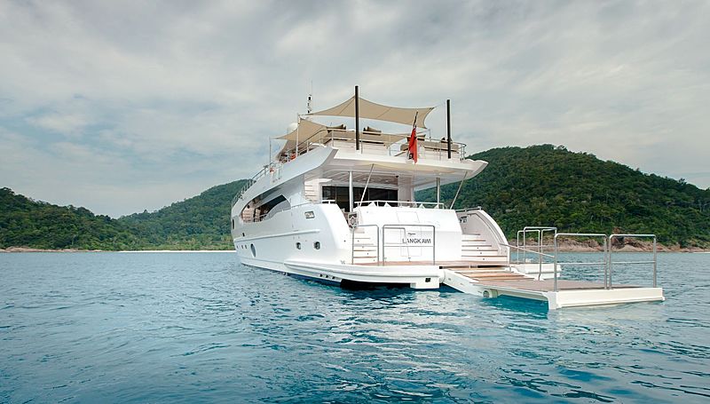 Mykonos yacht at anchor