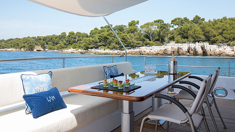 La Mascarade yacht aft deck