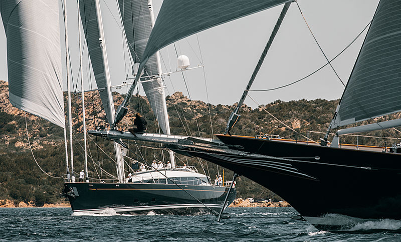 Q and Meteor at the 2019 Loro Piana Superyacht Regatta Day 2