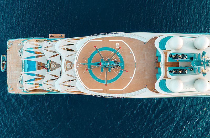 Flying Fox yacht by Lürssen in Porto Pollo, Sardinia